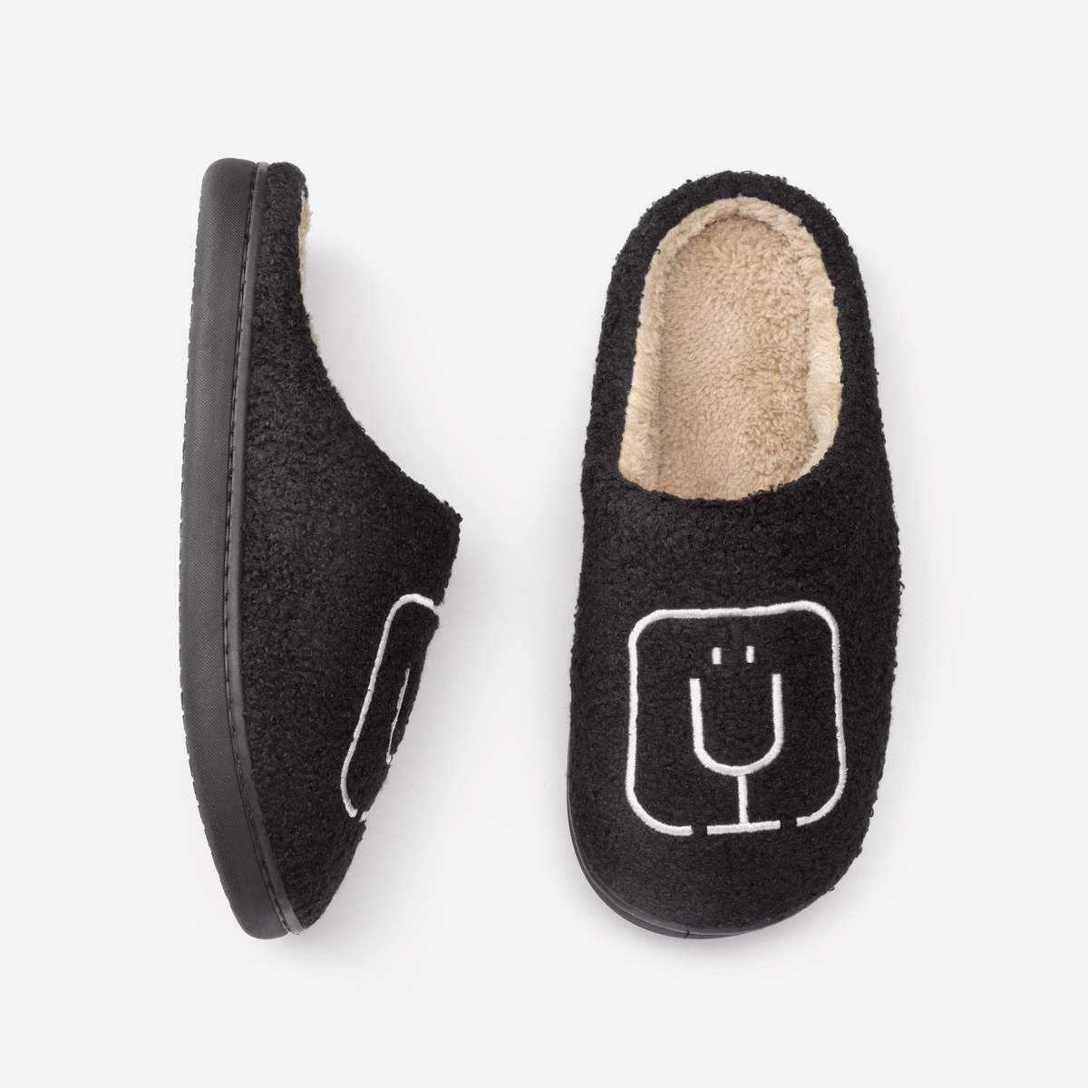 brumate-fuzzy-slippers-black-w2 apparel-slippers-above.png
